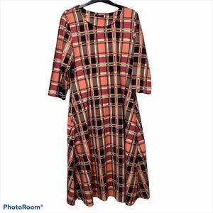 Reborn Tangerine Plaid Dress